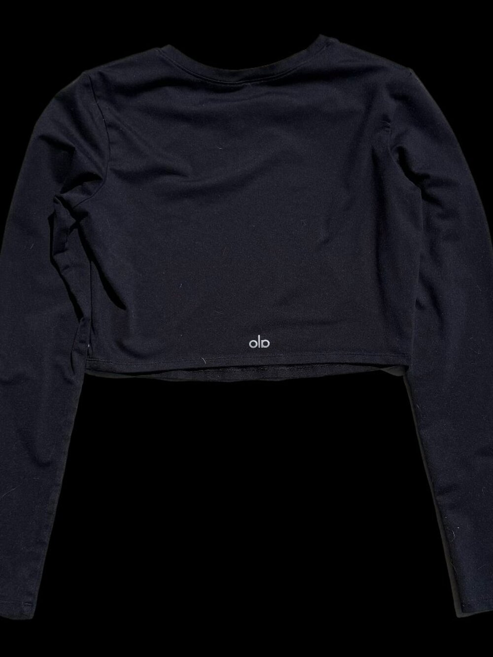 Alo Yoga Black Cropped Long Sleeve Top S